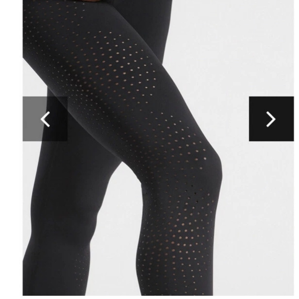 Athleta Velocity Laser Cut Crop Leggings Yoga Pant Black 446671 Sz S